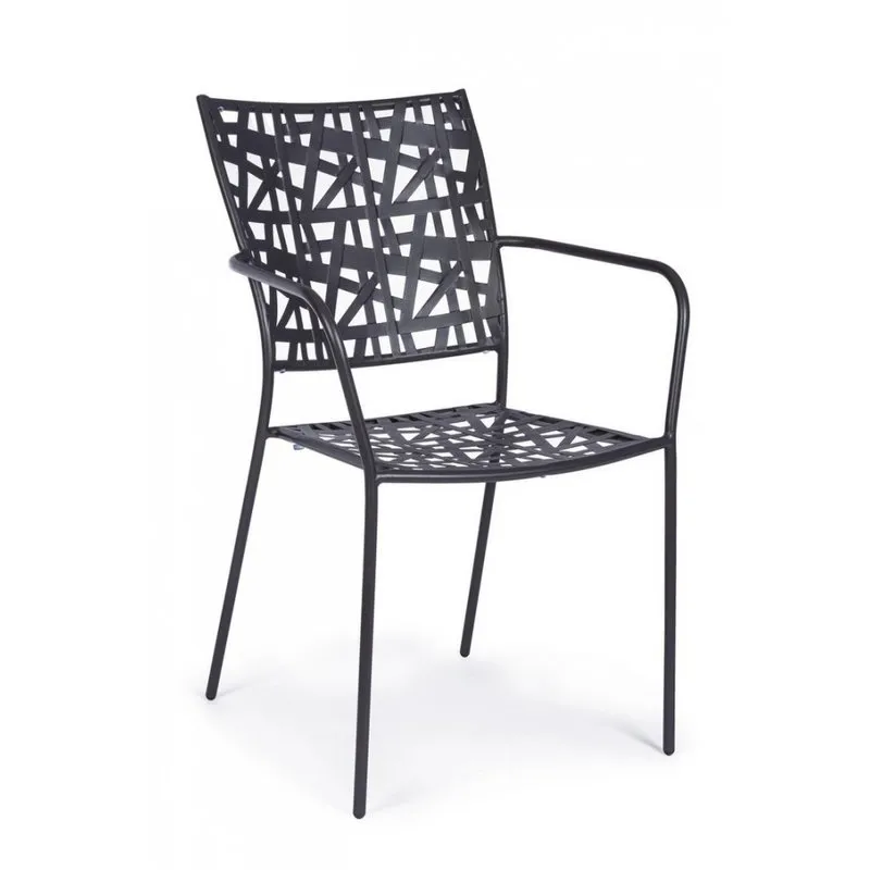 Bizzotto outdoor Sedia con braccioli Kelsie antracite